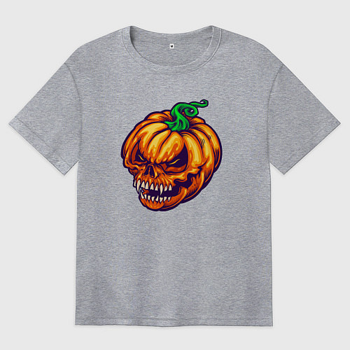 Женская футболка оверсайз Monster pumpkin / Меланж – фото 1