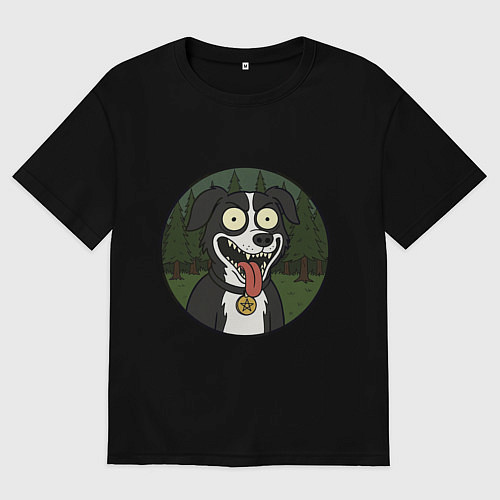 Женская футболка оверсайз Mr Pickles dog / Черный – фото 1