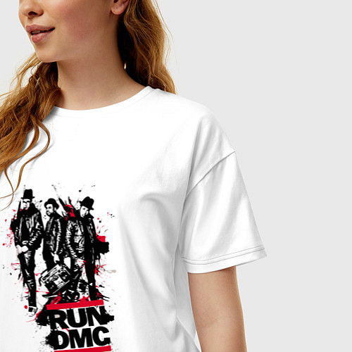 Женская футболка оверсайз Run - DMC / Белый – фото 3