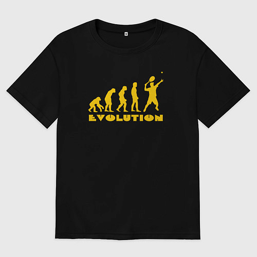 Женская футболка оверсайз Эволюция тенниса / Черный – фото 1
