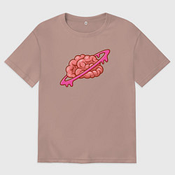 Футболка оверсайз женская Saturn brain, цвет: пыльно-розовый