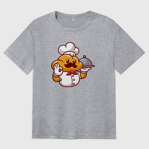 Женская футболка оверсайз Повар батон / Меланж – фото 1