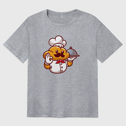 Футболка оверсайз женская Повар батон, цвет: меланж