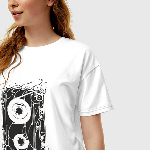 Женская футболка оверсайз Кассета / Белый – фото 3