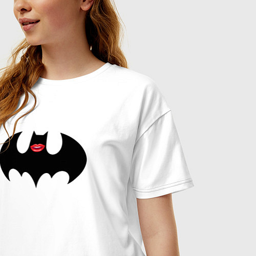 Женская футболка оверсайз Губки Бэтмена / Белый – фото 3