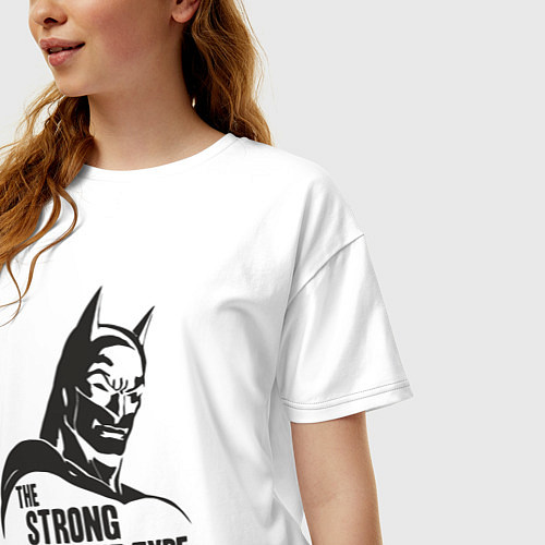 Женская футболка оверсайз Бэтмен - сильный и молчаливый / Белый – фото 3