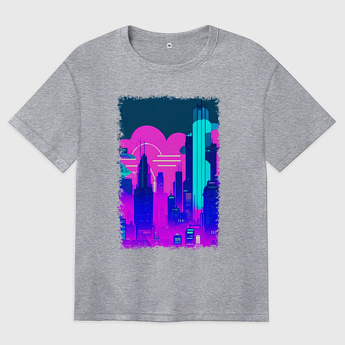 Женская футболка оверсайз Будущее близко / Меланж – фото 1