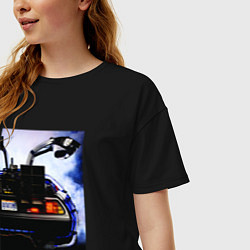 Футболка оверсайз женская Out a time, цвет: черный — фото 2