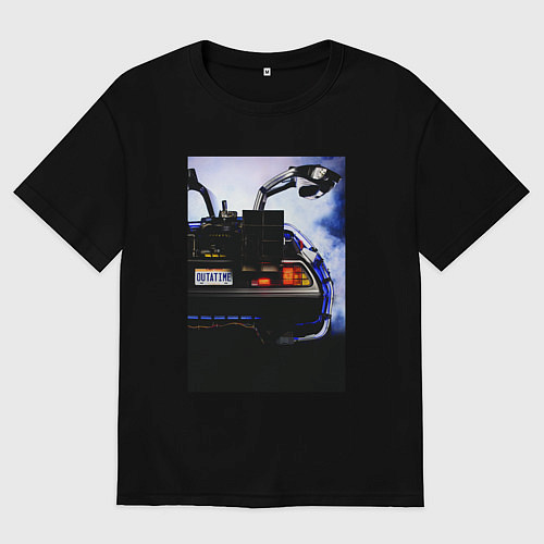 Женская футболка оверсайз Out a time / Черный – фото 1