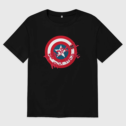 Женская футболка оверсайз Дэдпул был здесь / Черный – фото 1