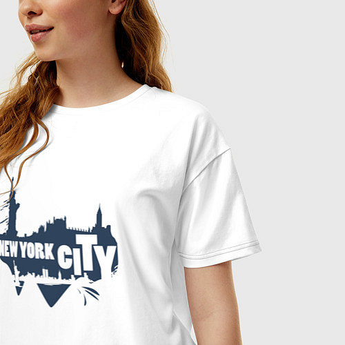 Женская футболка оверсайз New York style / Белый – фото 3