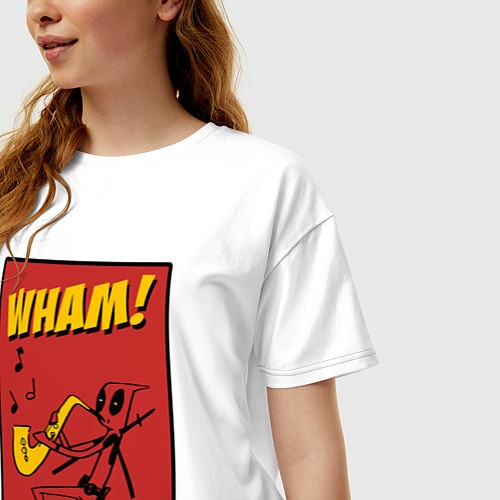 Женская футболка оверсайз Jazz Deadppol / Белый – фото 3