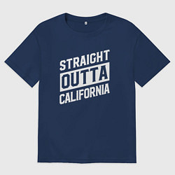 Футболка оверсайз женская Прямиком из Калифорнии, цвет: тёмно-синий
