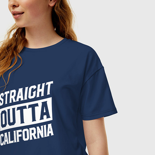 Женская футболка оверсайз Прямиком из Калифорнии / Тёмно-синий – фото 3