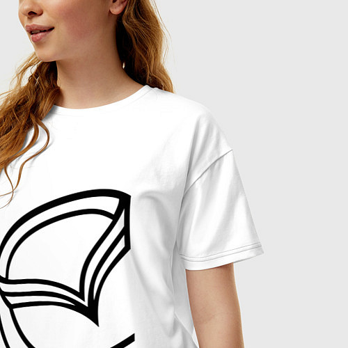 Женская футболка оверсайз Мазда значок / Белый – фото 3
