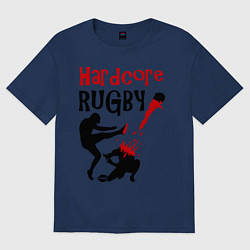 Футболка оверсайз женская Hardcore Rugby, цвет: тёмно-синий