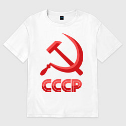 Футболка оверсайз женская СССР Логотип, цвет: белый