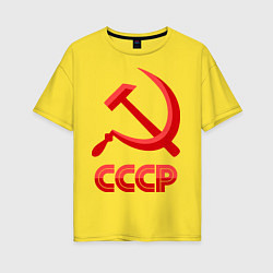 Футболка оверсайз женская СССР Логотип, цвет: желтый