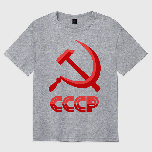 Женская футболка оверсайз СССР Логотип / Меланж – фото 1
