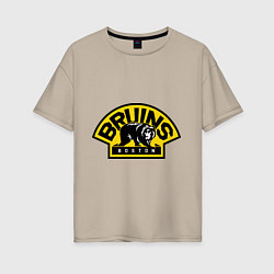 Футболка оверсайз женская HC Boston Bruins Label, цвет: миндальный