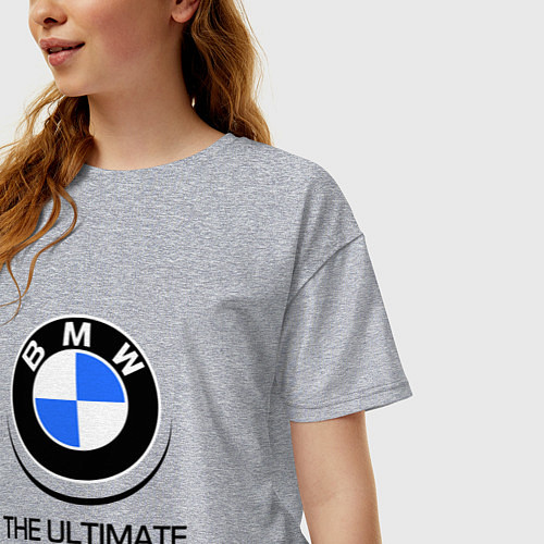 Женская футболка оверсайз BMW Driving Machine / Меланж – фото 3
