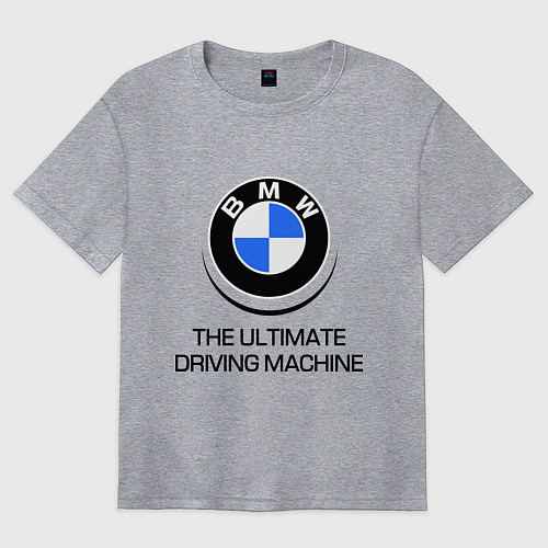 Женская футболка оверсайз BMW Driving Machine / Меланж – фото 1