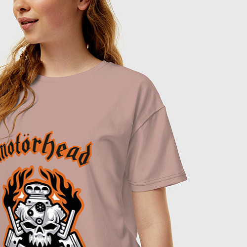 Женская футболка оверсайз Motorhead / Пыльно-розовый – фото 3