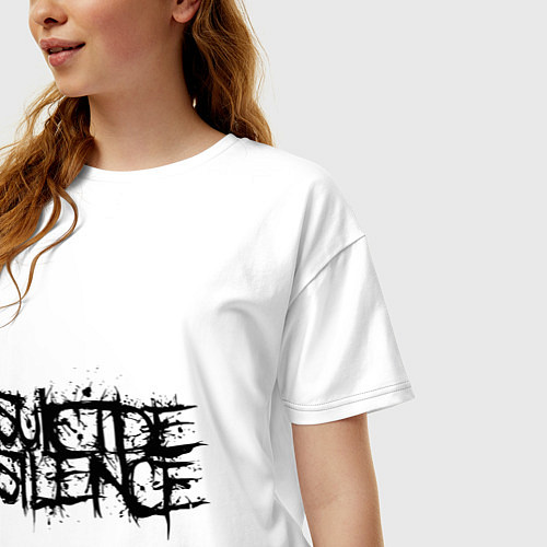 Женская футболка оверсайз Suicide Silence / Белый – фото 3