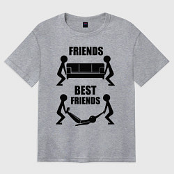 Футболка оверсайз женская Best friends, цвет: меланж