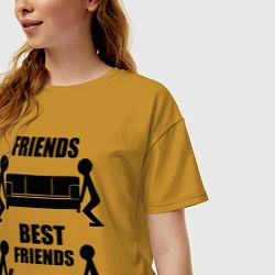 Футболка оверсайз женская Best friends, цвет: горчичный — фото 2