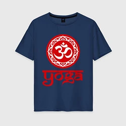 Футболка оверсайз женская OM Yoga, цвет: тёмно-синий