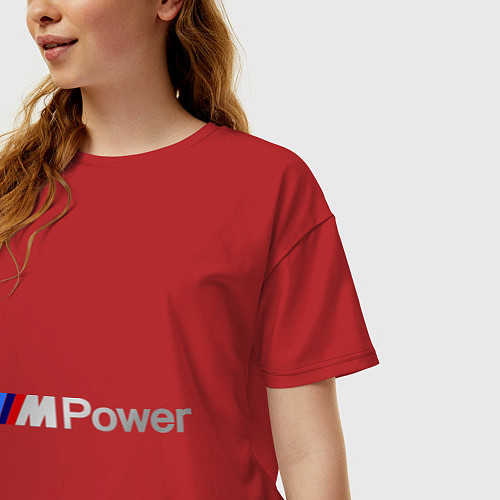 Женская футболка оверсайз BMW M Power / Красный – фото 3