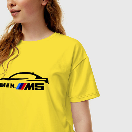 Женская футболка оверсайз BMW M5 / Желтый – фото 3