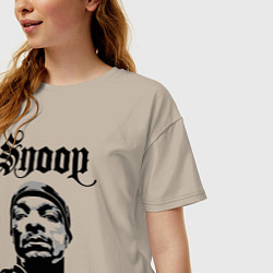 Футболка оверсайз женская Snoop Dogg Face, цвет: миндальный — фото 2