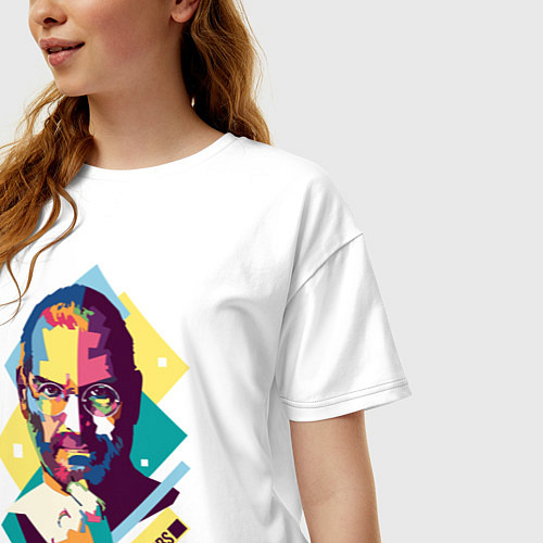 Женская футболка оверсайз Steve Jobs Art / Белый – фото 3