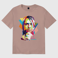 Футболка оверсайз женская Kurt Cobain: Colors, цвет: пыльно-розовый