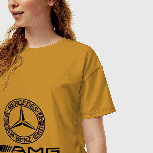 Женская футболка оверсайз AMG / Горчичный – фото 3