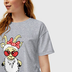 Футболка оверсайз женская Козочка, цвет: меланж — фото 2