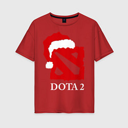 Футболка оверсайз женская Dota 2: New Year, цвет: красный