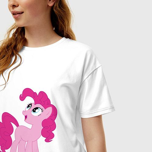 Женская футболка оверсайз Пони Пинки Пай / Белый – фото 3