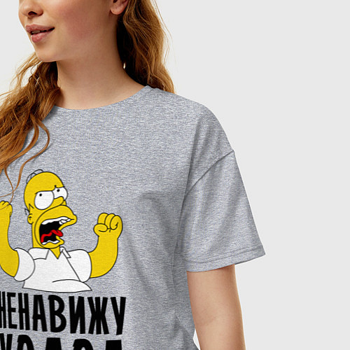 Женская футболка оверсайз Ненавижу холод / Меланж – фото 3