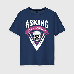 Футболка оверсайз женская Asking Alexandria: Skull Fang, цвет: тёмно-синий