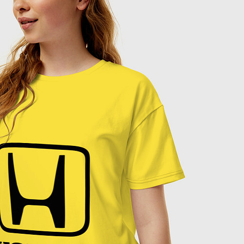 Женская футболка оверсайз Honda logo / Желтый – фото 3