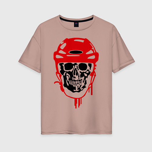 Женская футболка оверсайз Мертвый хоккеист / Пыльно-розовый – фото 1