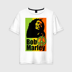 Футболка оверсайз женская Bob Marley: Jamaica, цвет: белый