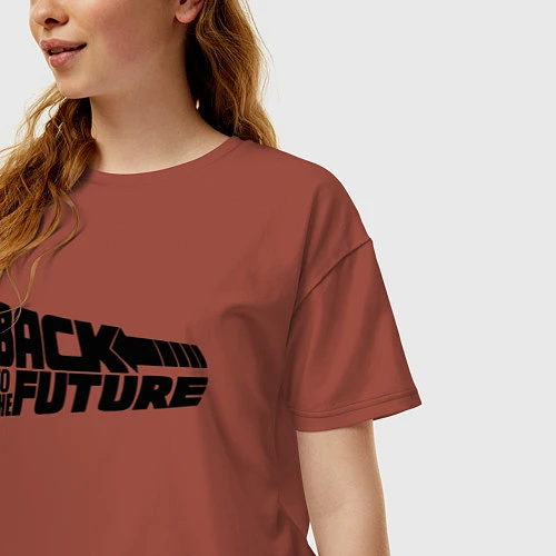 Женская футболка оверсайз Back to the future / Кирпичный – фото 3