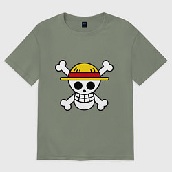 Футболка оверсайз женская Флаг Луффи, цвет: авокадо