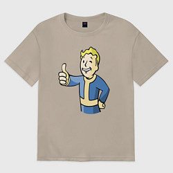 Футболка оверсайз женская Fallout vault boy, цвет: миндальный