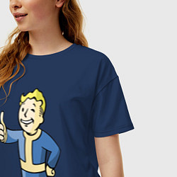 Футболка оверсайз женская Fallout vault boy, цвет: тёмно-синий — фото 2