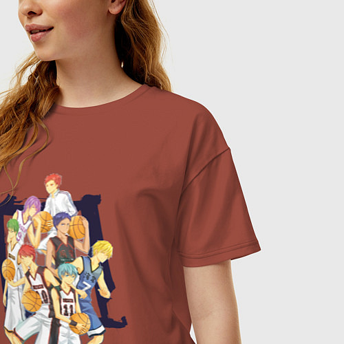 Женская футболка оверсайз Команда Куроко / Кирпичный – фото 3